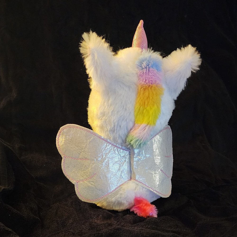 Goffa International White Plush Sparkle Unicorn w Wings Stuffed Animal - Picture 4 of 5